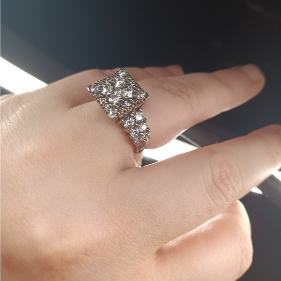 3.85 ctw Ring in Platinum Over Sterling Silver Made with Zirconia From Swarovski - Picture 5 of 9